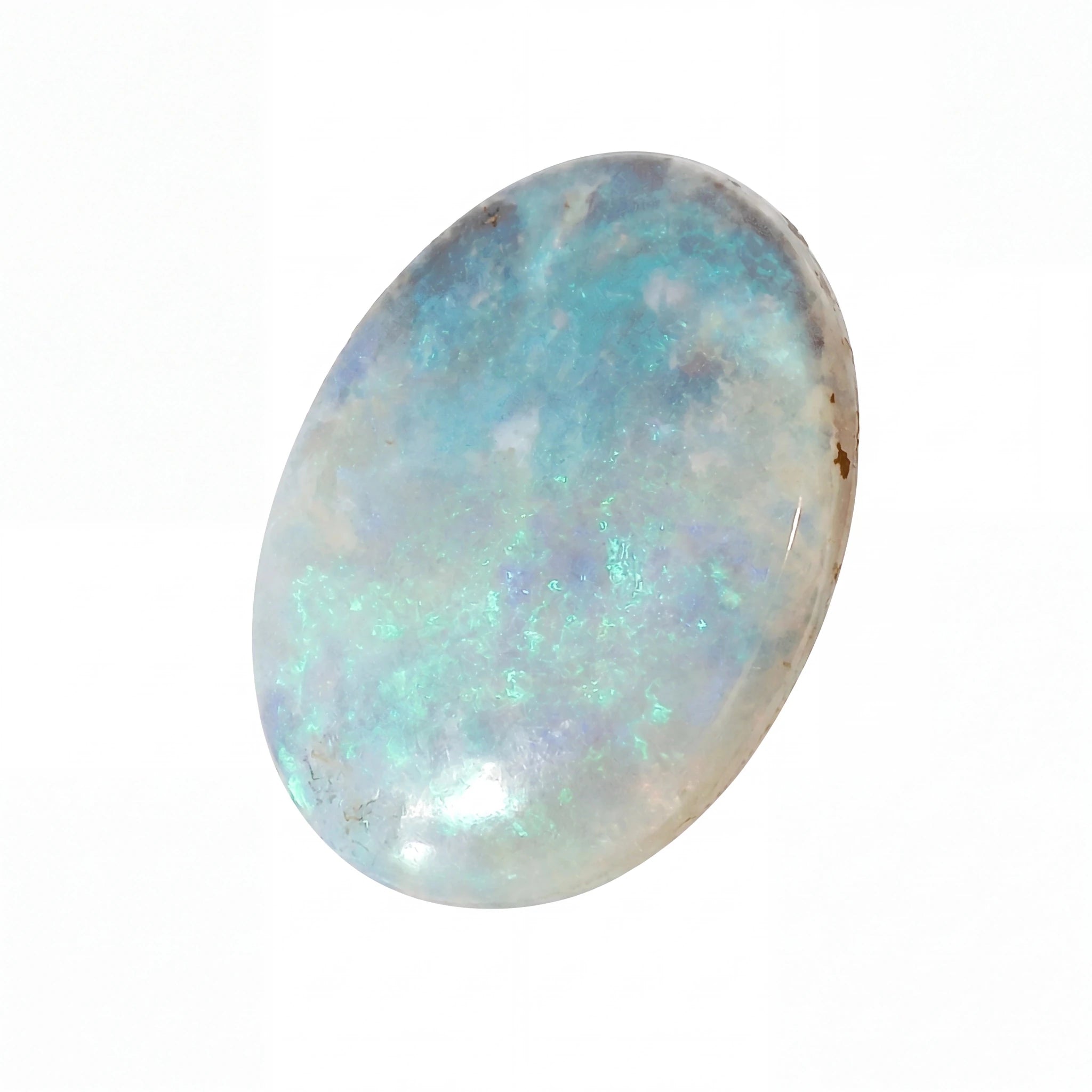 Opal stone with a white background