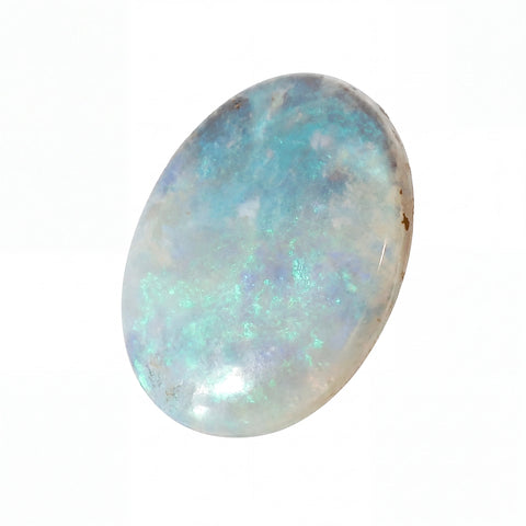 Opal stone with a white background