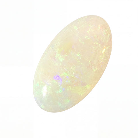 Opal stone on a white background