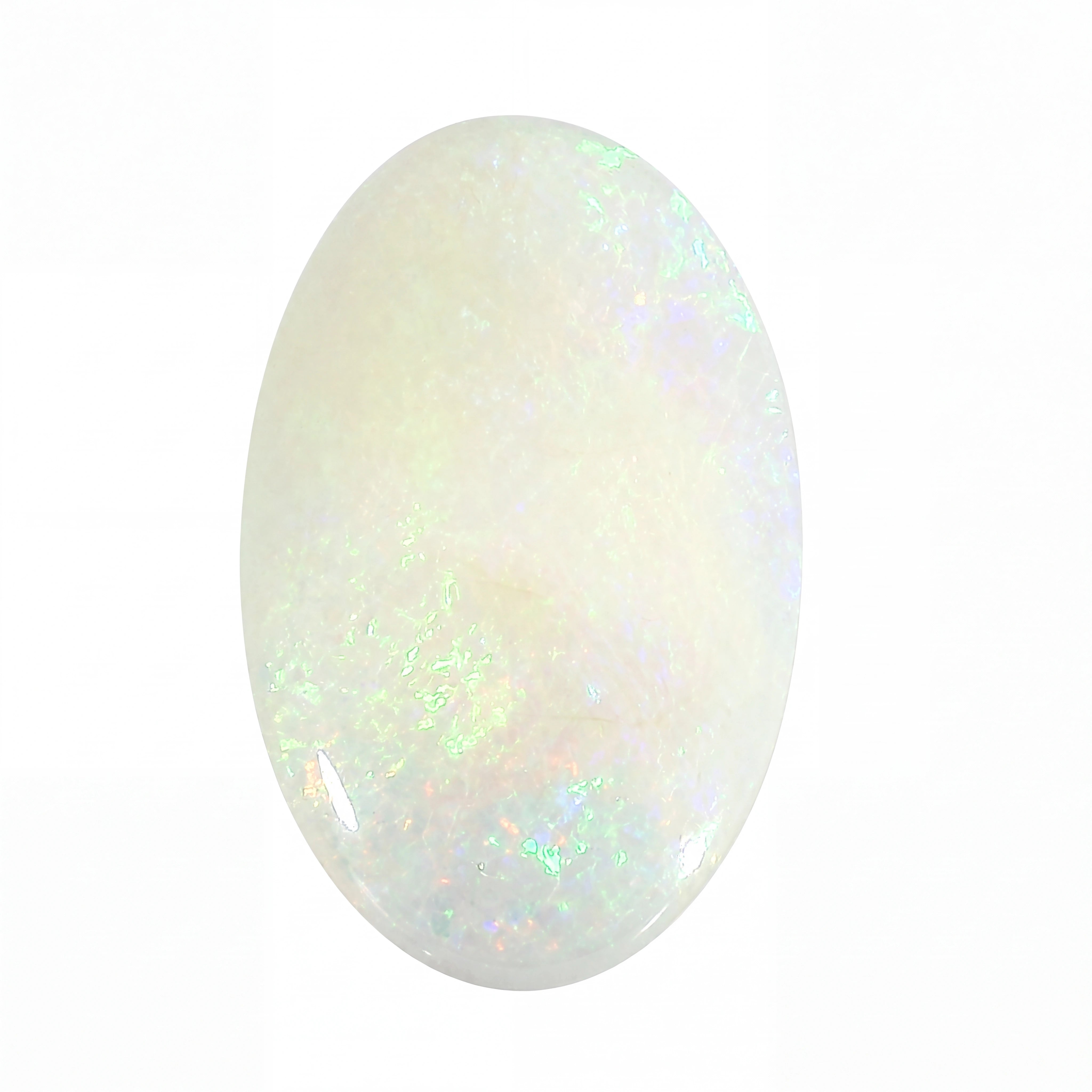 White opal stone on a white background