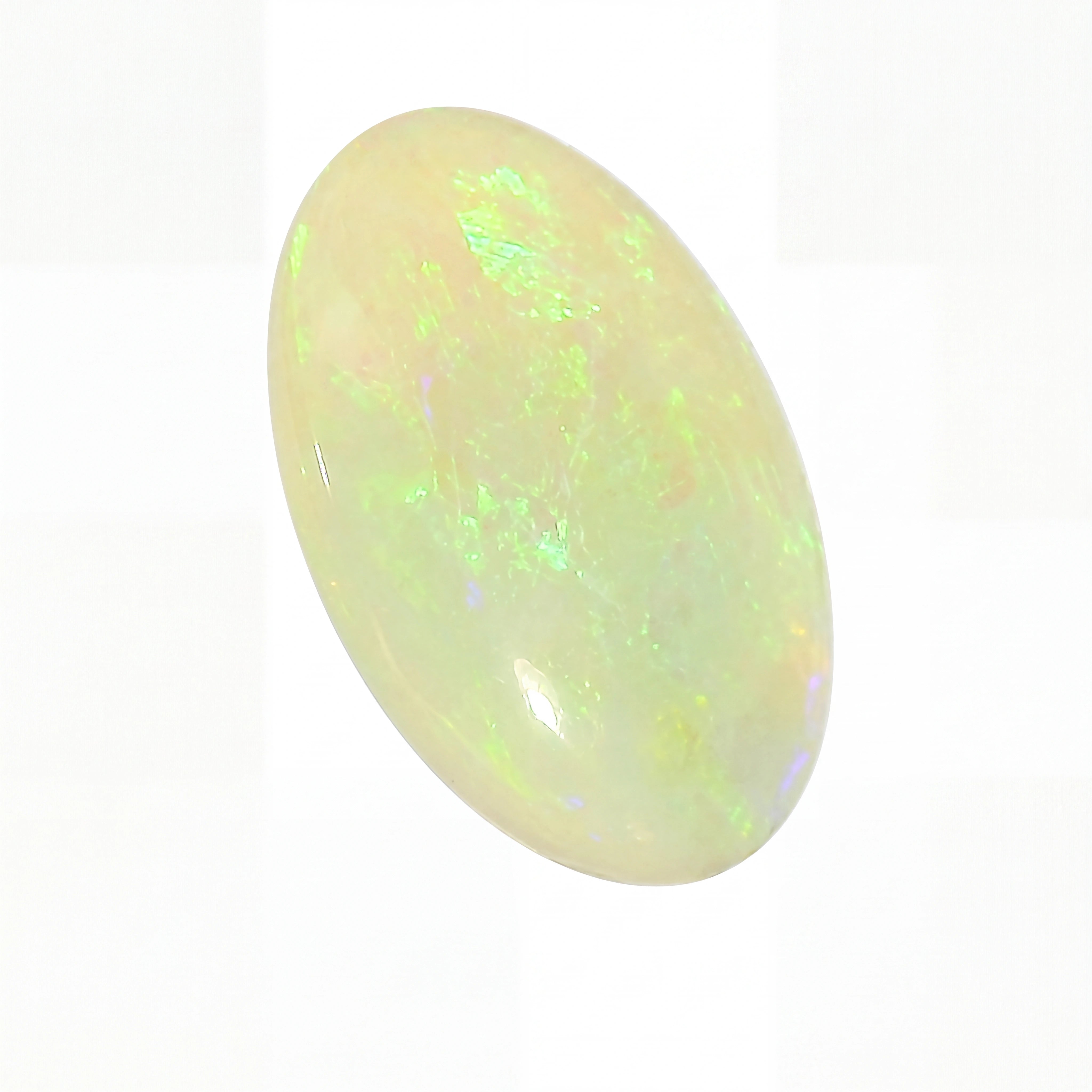 Opal stone with a white background