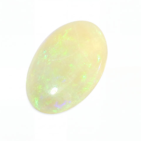 Opal stone with a white background