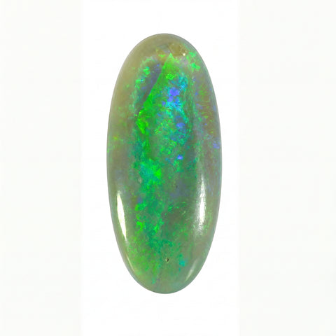 Green opal stone on a white background