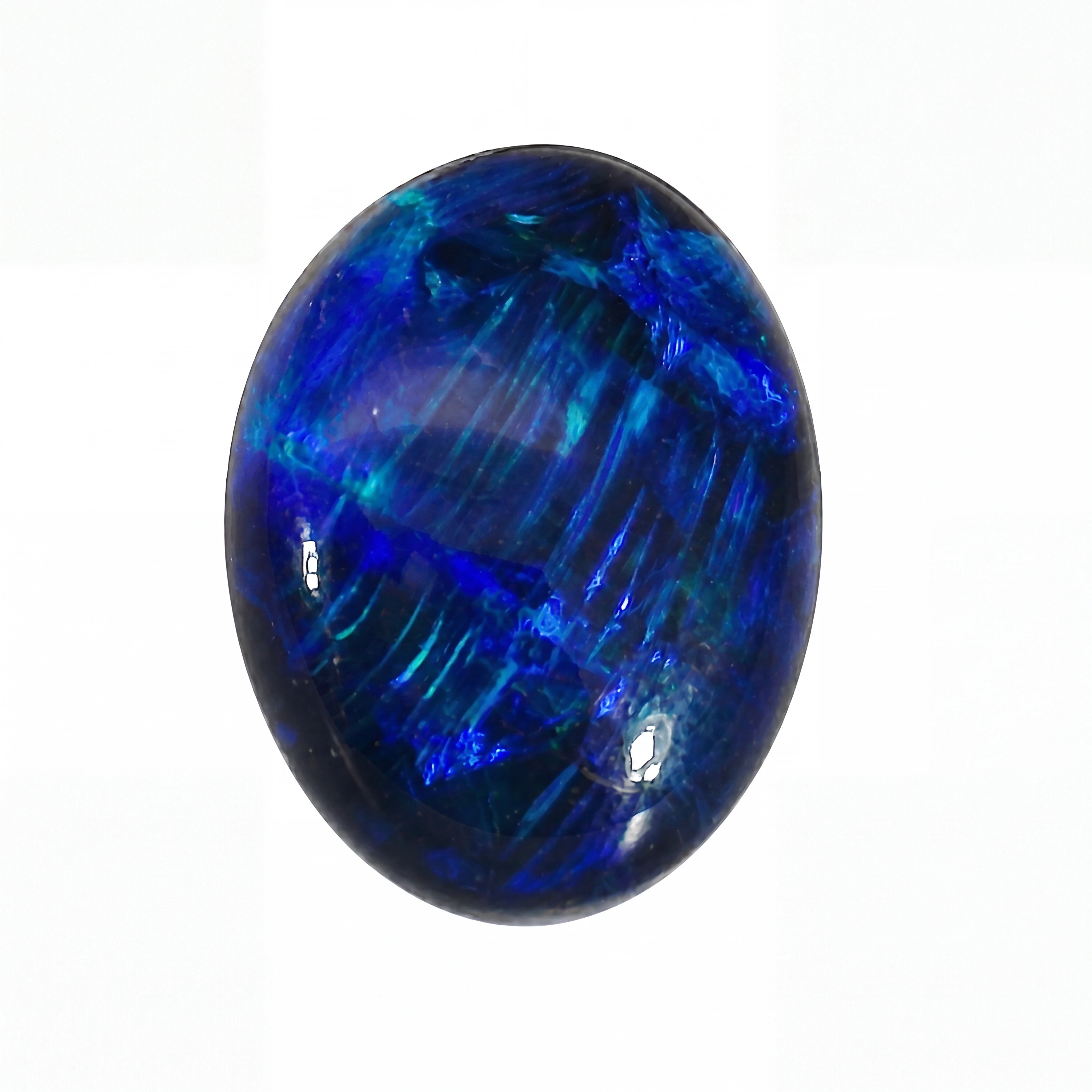 Blue gemstone on a white background