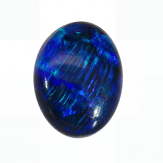 Blue gemstone on a white background