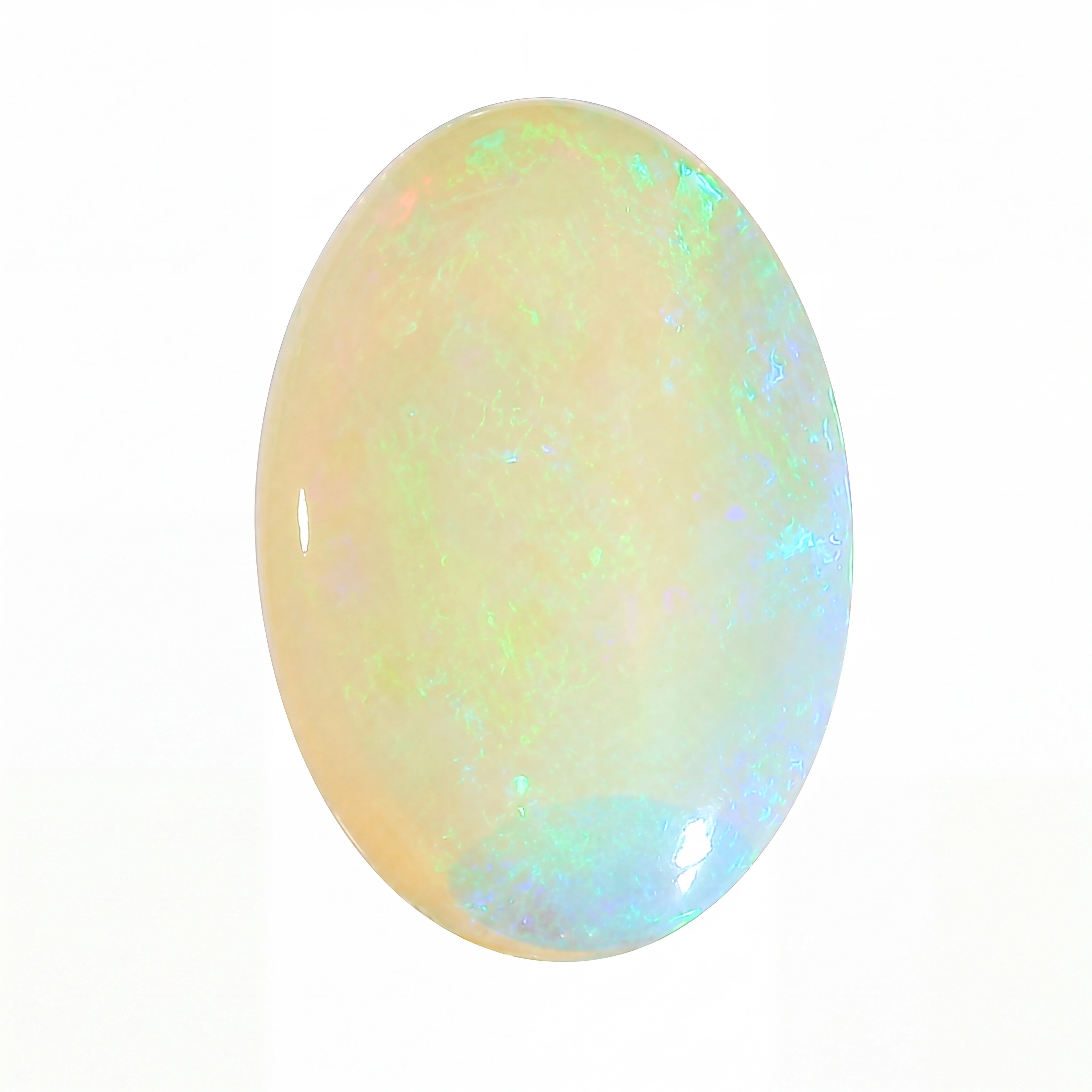 Opal stone with a white background