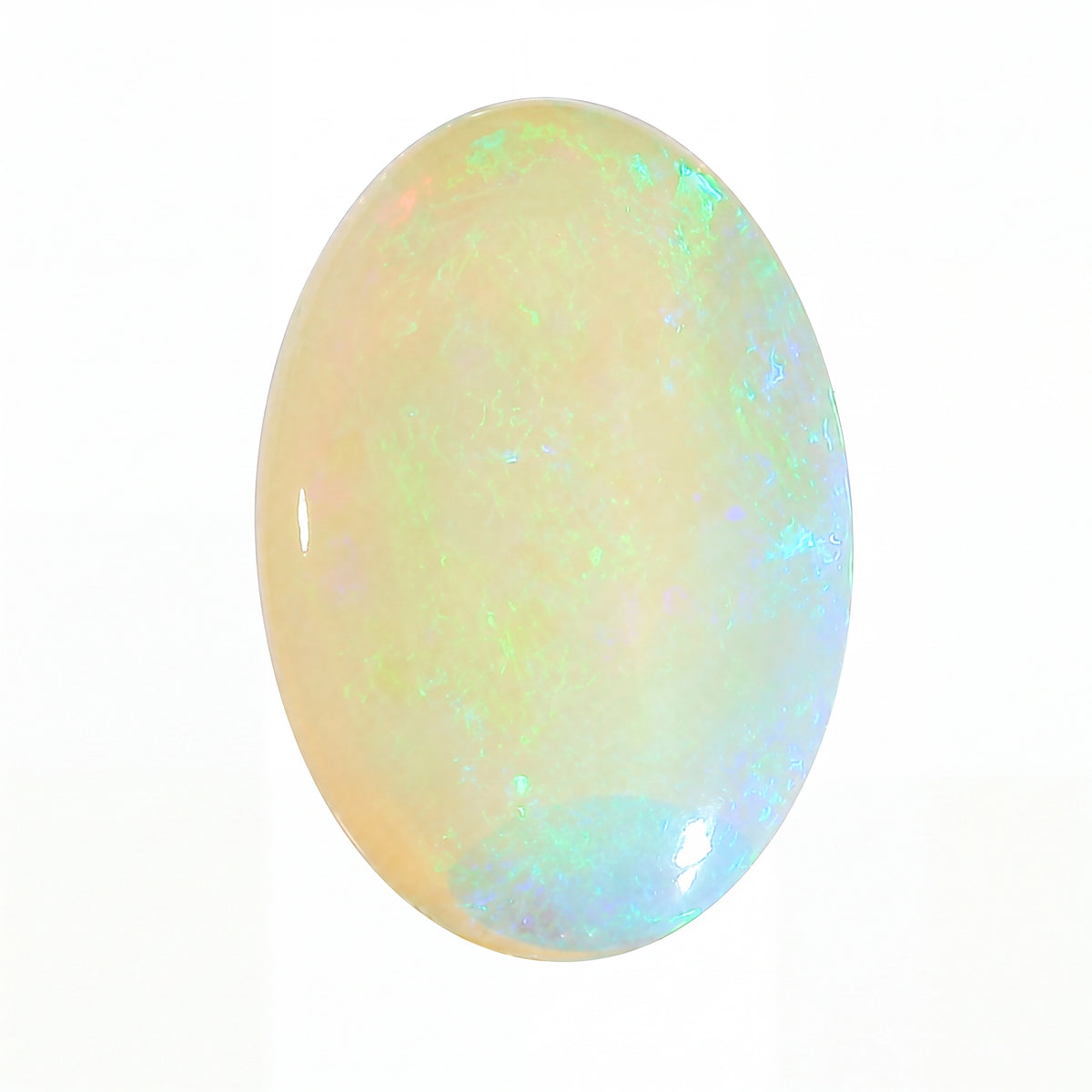 Opal stone with a white background