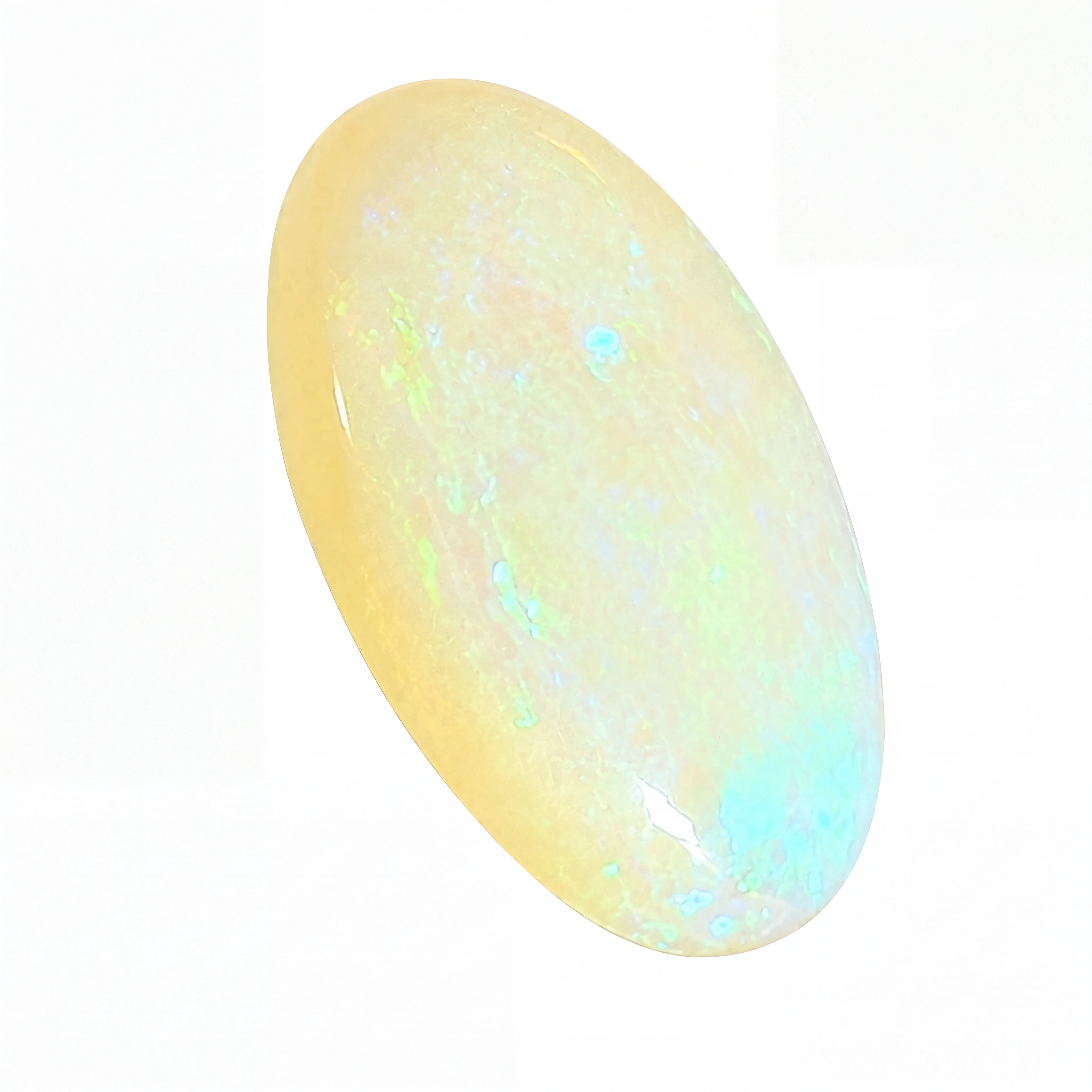 Opal stone with a white background