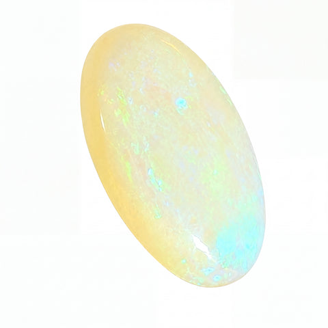 Opal stone with a white background