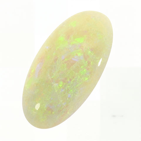 Opal stone with a white background