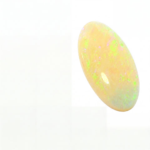 Opal stone with a white background