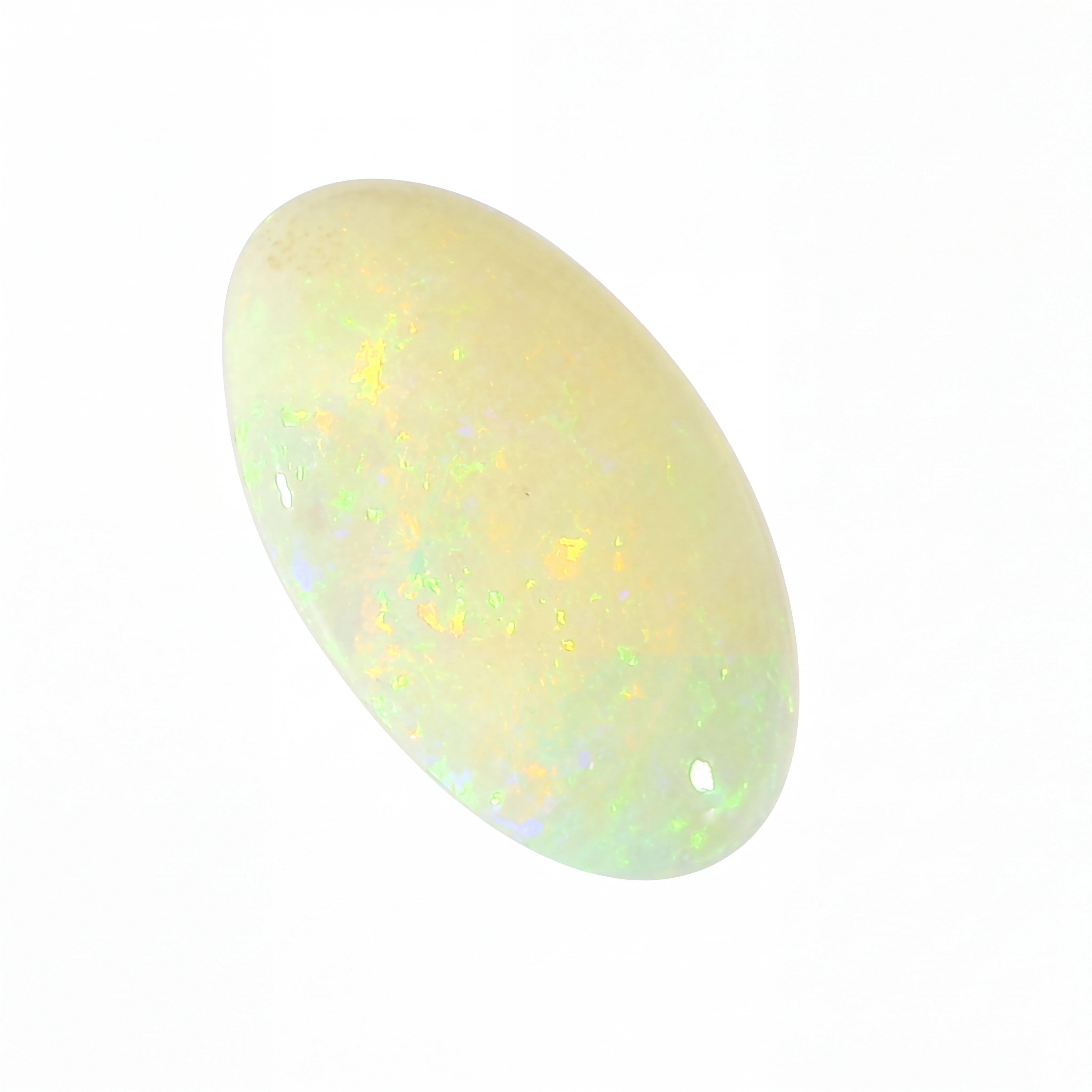 Opal stone with a white background