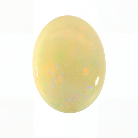 Yellow opal stone on a white background