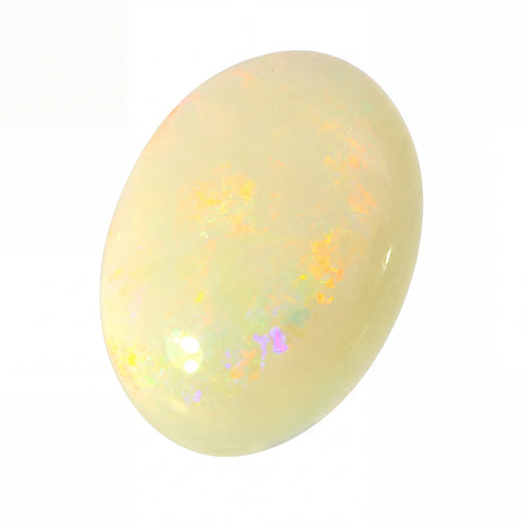 Yellow opal stone on a white background