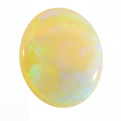 Yellow opal stone on a white background