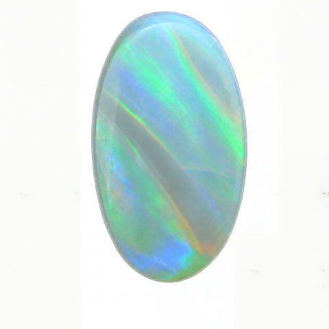 Multicoloured opal stone on a white background