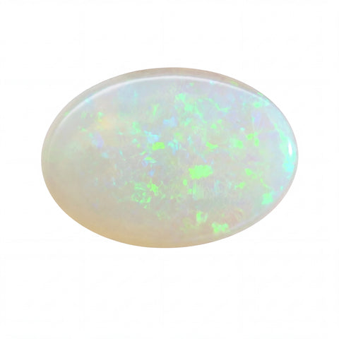 Opal stone with a white background