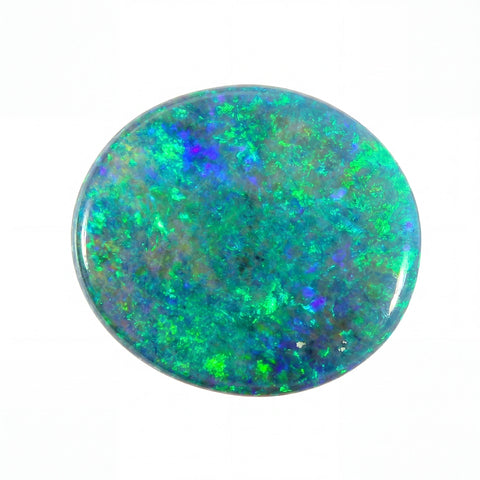 Multicoloured opal stone on a white background
