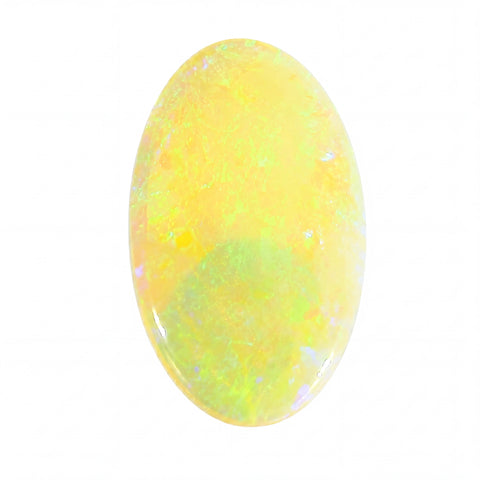 Yellow opal stone on a white background
