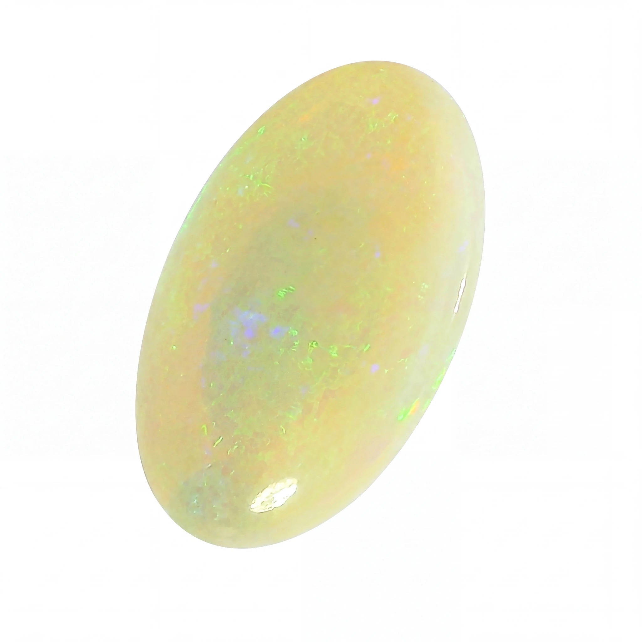 Opal stone with a white background