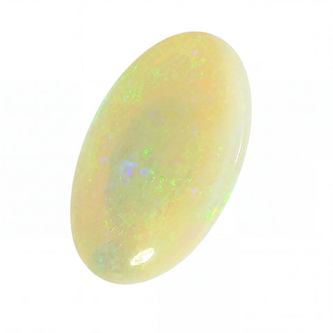 Opal stone with a white background