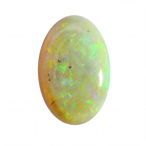 Opal stone with a white background