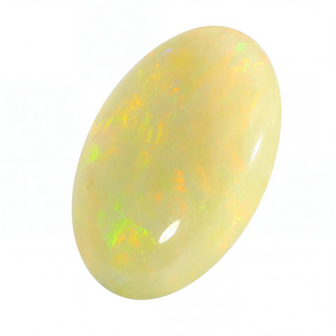 Yellow opal stone on a white background