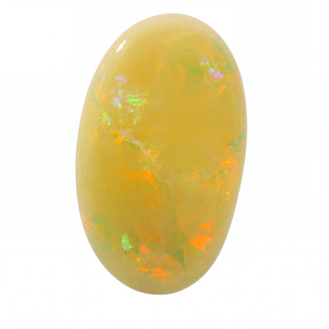 Yellow opal stone on a white background