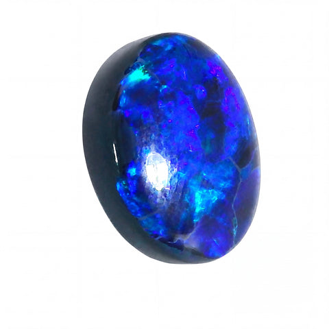 Blue opal stone on a white background