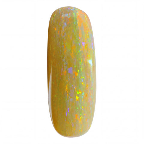 Multicolored opal stone on a white background