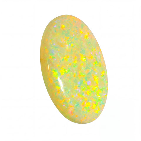 Colourful speckled stone on a white background
