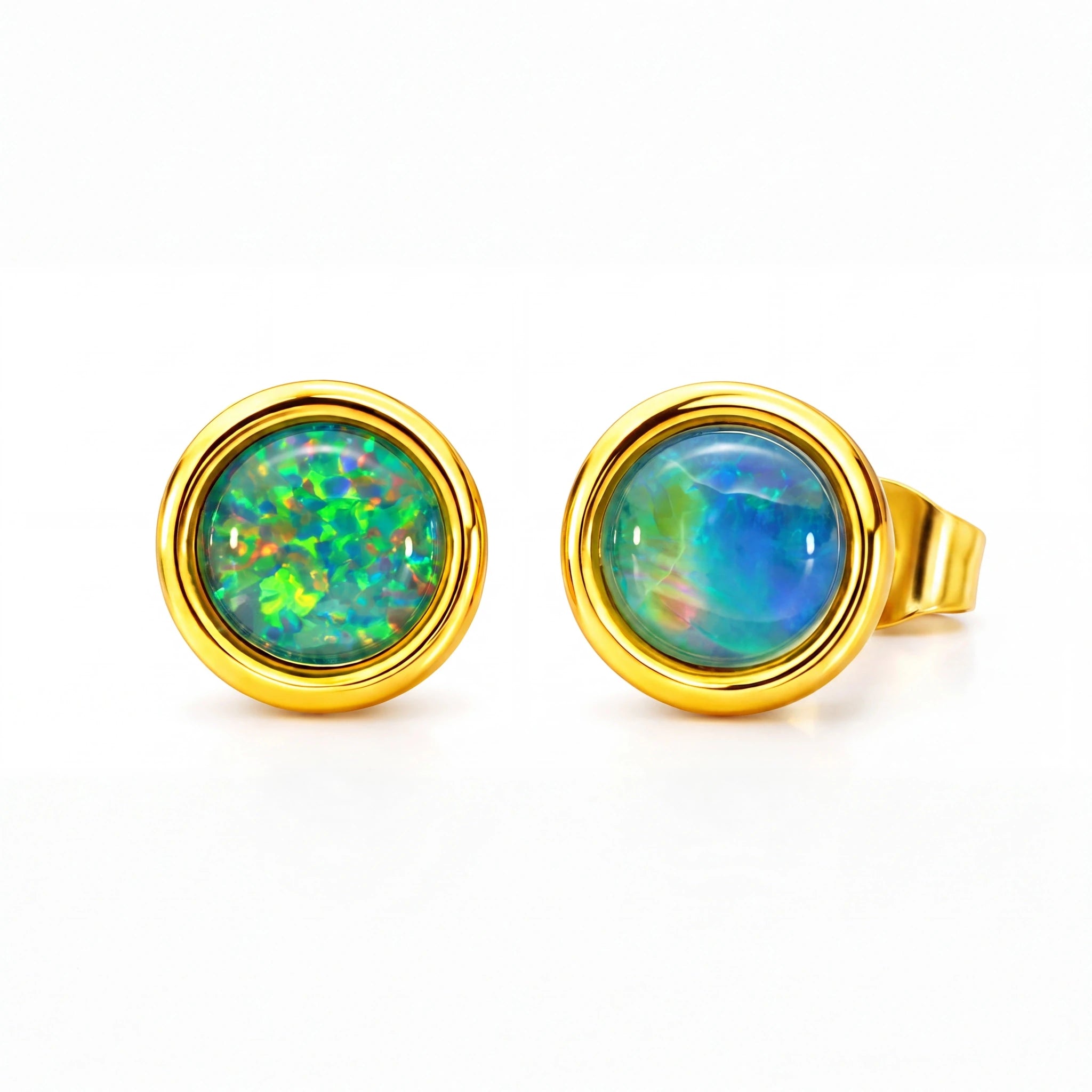 Triplet Opal Earring in Gold Plated Stainless Steel - Australian Opal Cutters and Pearl Divers