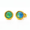 Triplet Opal Earring in Gold Plated Stainless Steel - Australian Opal Cutters and Pearl Divers