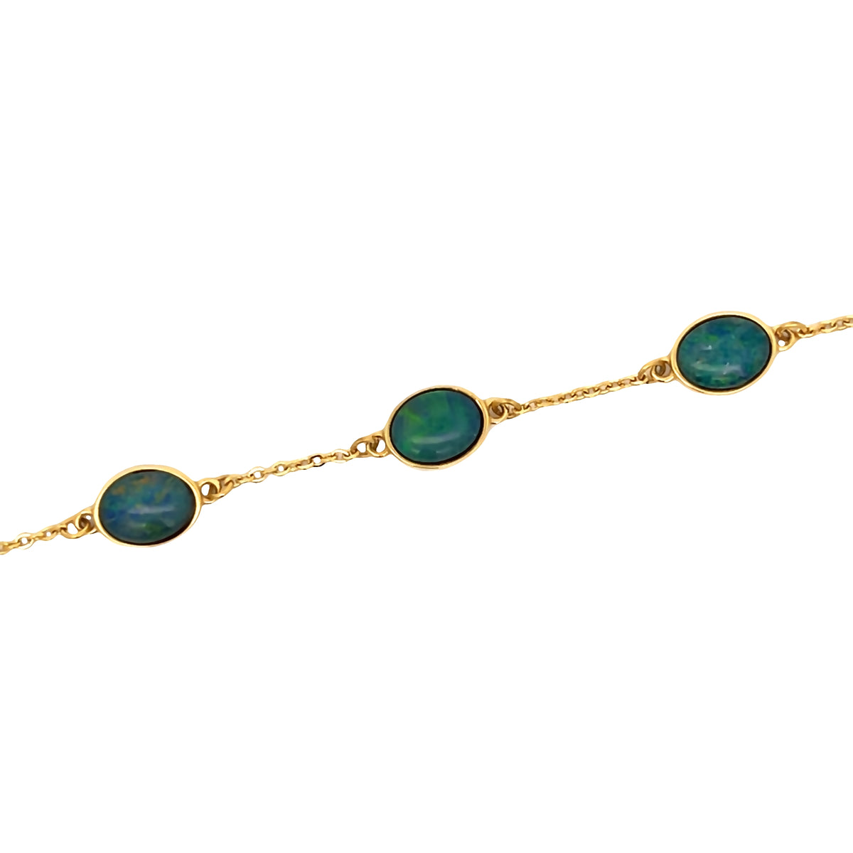 Triplet Opal Bracelet in Gold Plated Stainless Steel