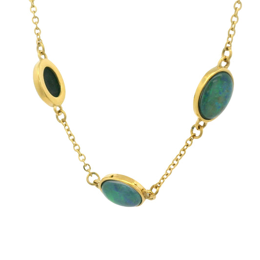 Triplet Opal Bracelet in Gold Plated Stainless Steel