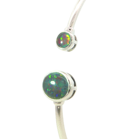 Triplet Opal Bangle set in 925 Sterling Silver - Multicolour