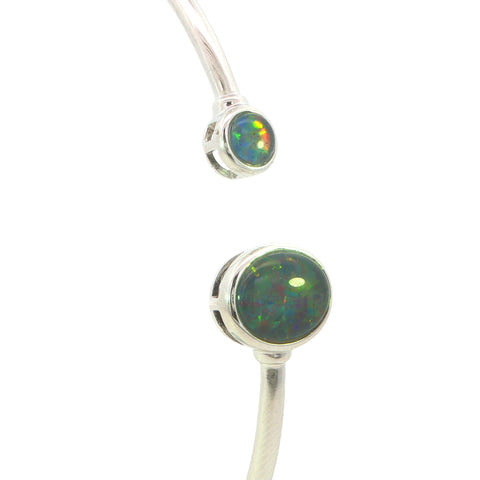 Triplet Opal Bangle set in 925 Sterling Silver - Multicolour