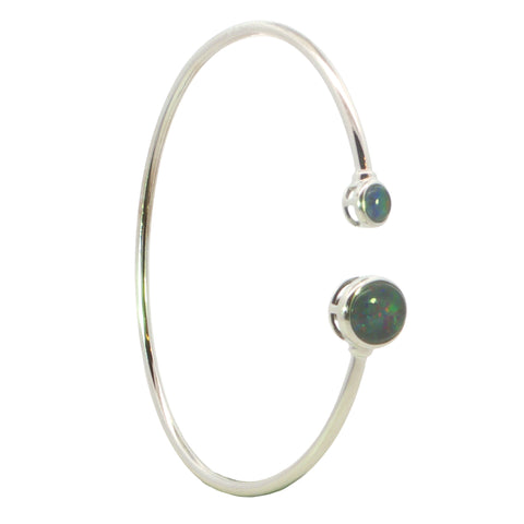 Triplet Opal Bangle set in 925 Sterling Silver - Multicolour