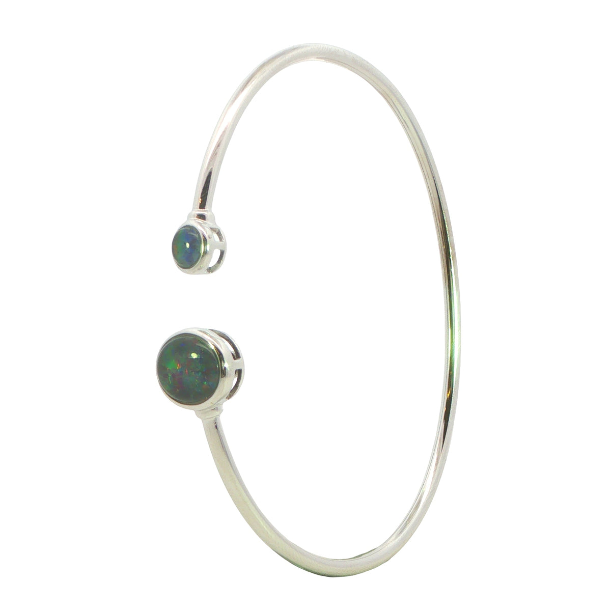 Triplet Opal Bangle set in 925 Sterling Silver - Multicolour
