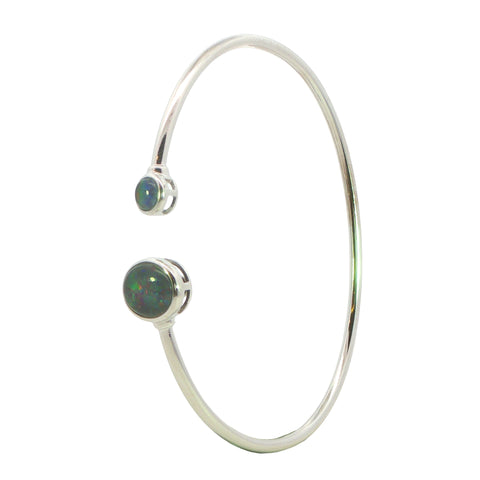 Triplet Opal Bangle set in 925 Sterling Silver - Multicolour