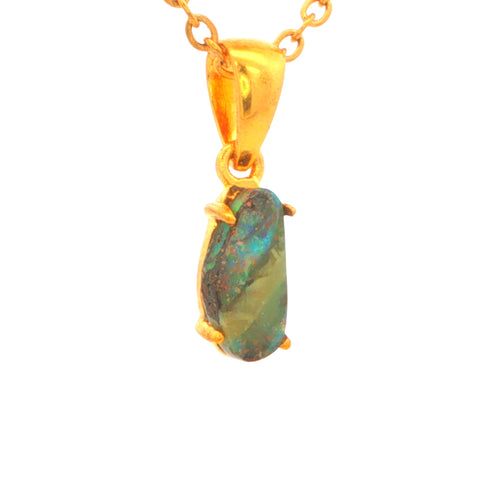 Australian Boulder Opal Pendant set in Gold Plated Sterling Silver