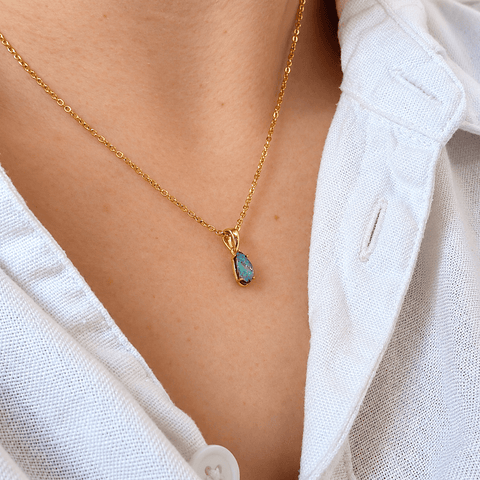 Australian Boulder Opal Pendant set in Gold Plated Sterling Silver