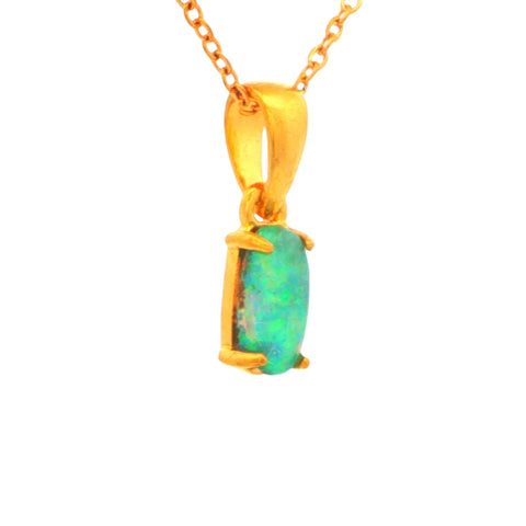 Boulder Opal Pendant set in Gold Plated Sterling Silver