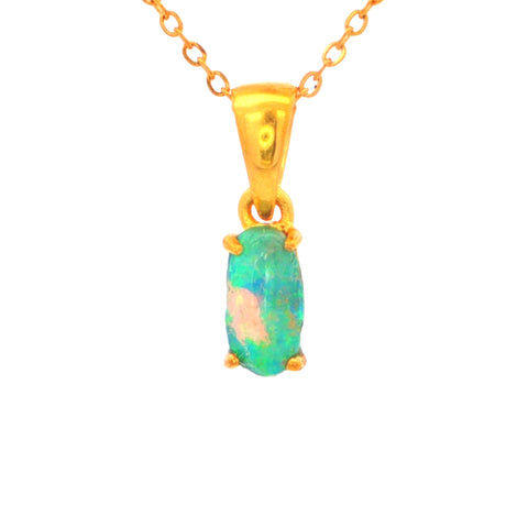 Boulder Opal Pendant set in Gold Plated Sterling Silver