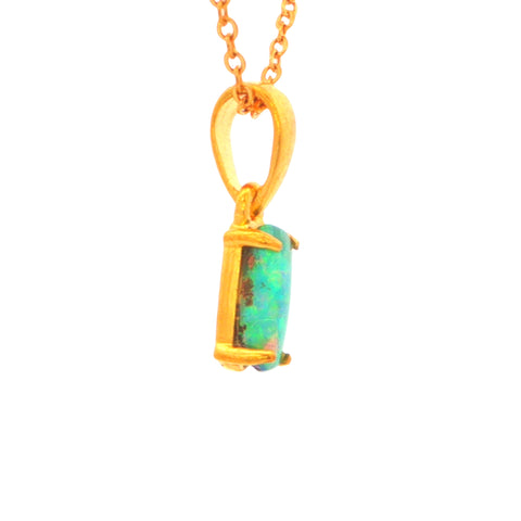 Boulder Opal Pendant set in Gold Plated Sterling Silver