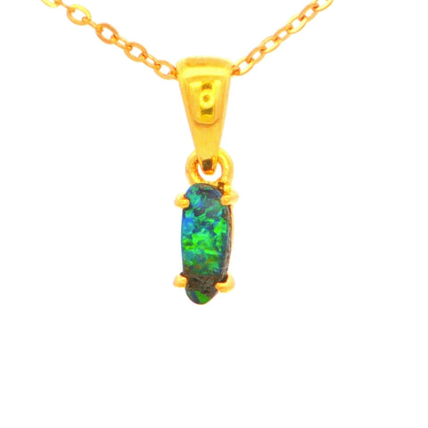 Boulder Opal Pendant set in Gold Plated Sterling Silver
