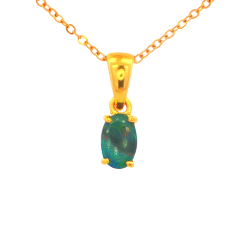 Boulder Opal Pendant set in Gold Plated Sterling Silver