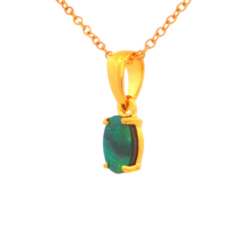 Boulder Opal Pendant set in Gold Plated Sterling Silver
