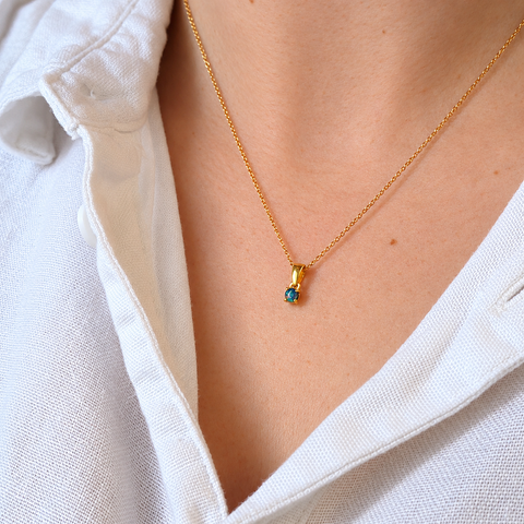 Dainty Boulder Opal Pendant set in Gold Plated Sterling Silver
