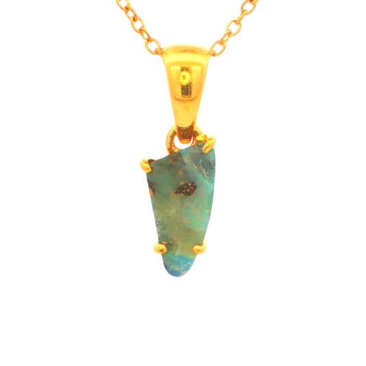 Australian Boulder Opal Pendant set in Gold Plated Sterling Silver